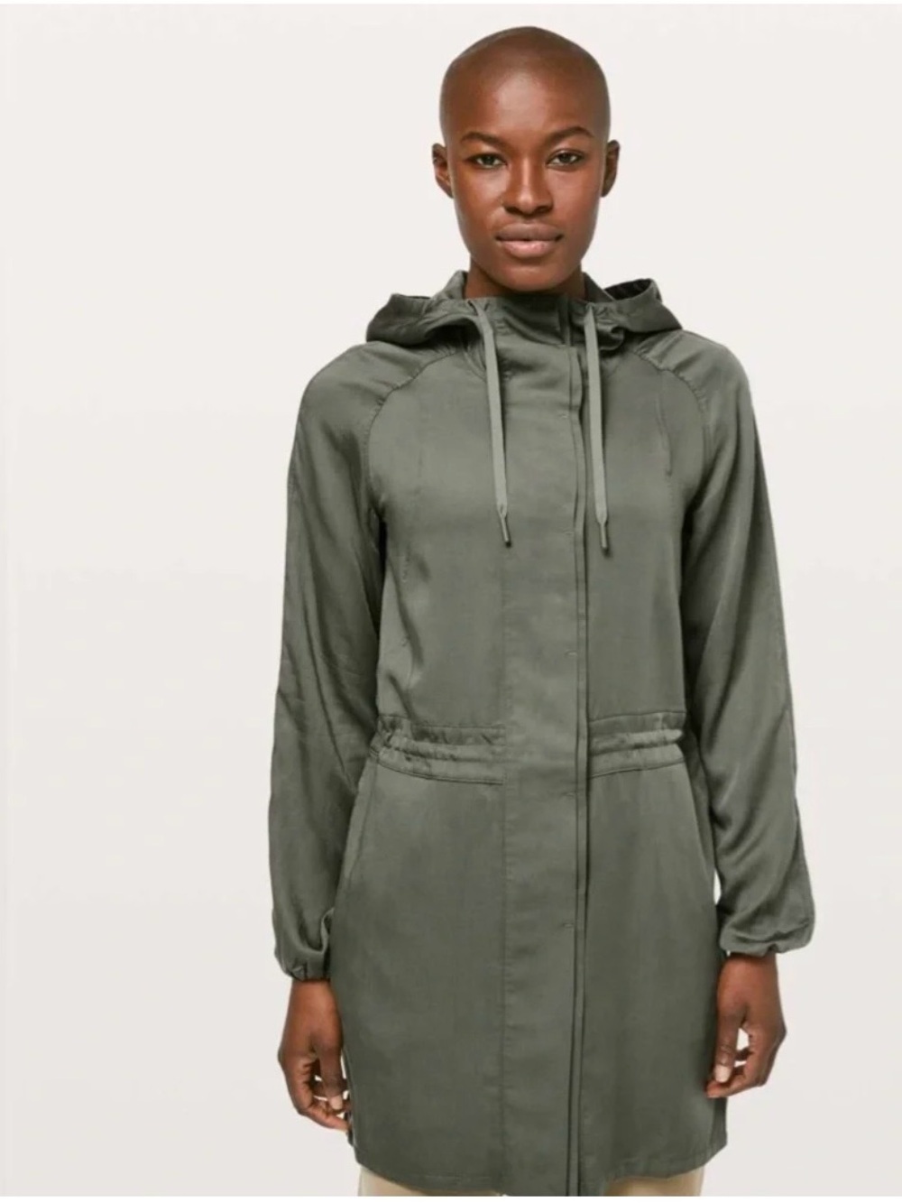 Lululemon Women’s Lightweight Hooded Long Jacket - Olive